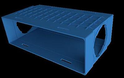 Extension module with 2 x 75mm openings for Radial Ducting Spigot